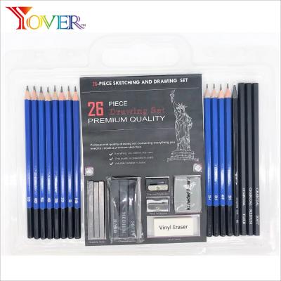 China Office & 26pcs School Pencil Sketching Set Including 12Sketching Pencil And Others Sketching Set for sale