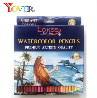 China Amazon Hot Selling Non-Toxic 72 Pieces Colored Pencil Water or Colored Water Soluble Pencil in Tin Box for sale