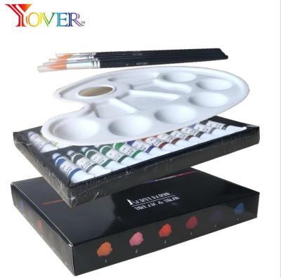 China 24pcs 12ml non-toxic acrylic paint with brush and palette set for sale