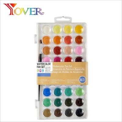 China Non-Toxic 36pcs Watercolor Cakes with Brush Set for sale