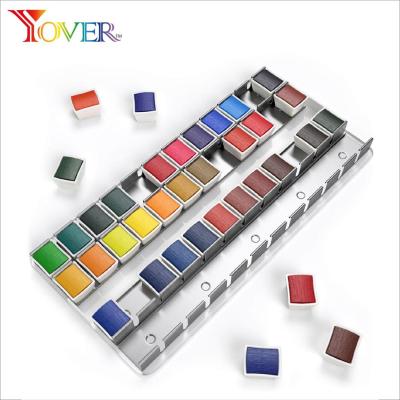 China 36pcs Non-Toxic Half Pan Solid Watercolor Paint with Water Brush Pen for sale