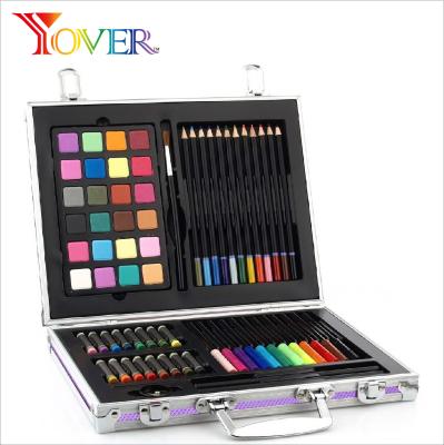 China Non-toxic 70 pieces child's painting and drawing set in Alu box for sale