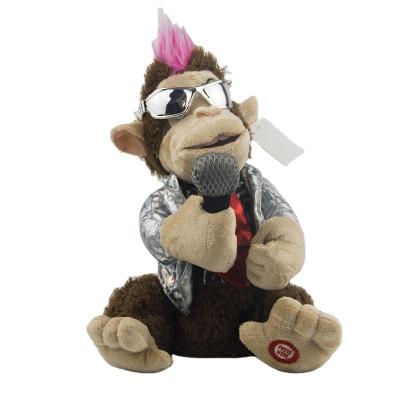 China Wholesale Kids Toy Singing Electric Plush Music Dancing and Creative Dancing Doll Take Microphone Sing Karaoke Monkey Funny Toy Gift for sale