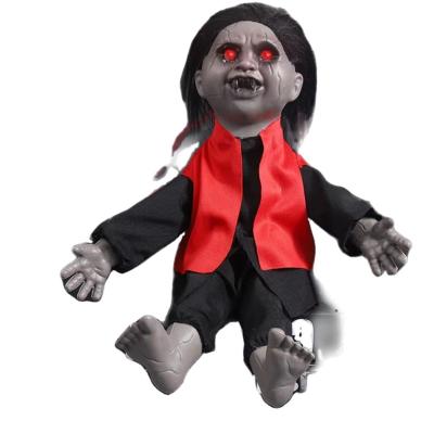 China Wholesale Haunted House Decoration Electric Toys Halloween Sound Electric Kick Pranks And Luminous Music Kicking Scary Ghost Sound Decoration Haunted House Scene Props for sale