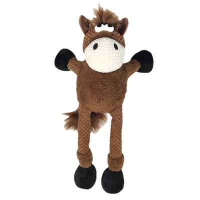 China High Quality Sound Production Plush Toys Brown Donkey Dog Bite Relief Artifact Stuffed Healthy Training Gift for sale