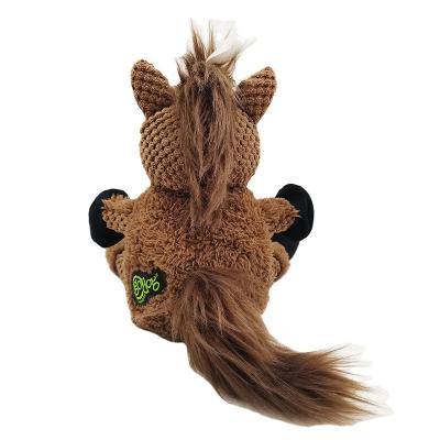 China Wholesale Sound Production Factory Pet Toy Brown Donkey Pet Dog New Bite Training Divert To Accompany Zoon Plush Toys for sale