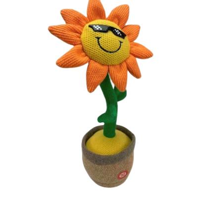 China Playing Music Best Selling Children Stuff Plush Toys Sunflower Singing Music Dancing Flower Electric Toys for sale