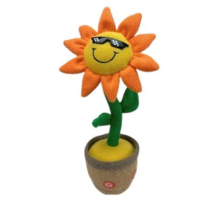 China Playing Sunflower Factory New Design Music Soft Plush Doll Electric Shake Funny Twist Rehearsal Dancing Plush Toys for sale