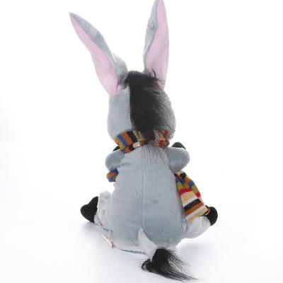 China Cute Electric Scarf Nodding Head and Talking Donkey Plush Stuffed Toys Singing and Dancing Donkey Toy for sale