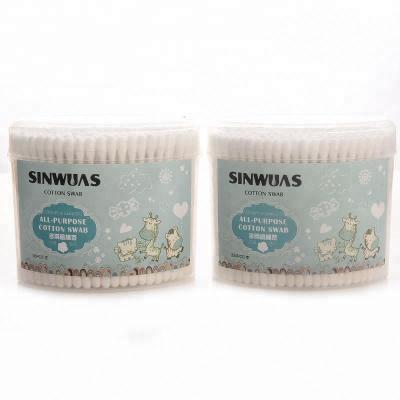 China Cleansing No Environmental Pollution 200 PCS Box Multifunctional Oval Cotton Buds Cotton Swabs for sale