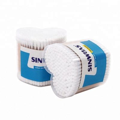 China Cleansing Double - End Heart Shaped Hygeian Natural Transparent Boxes Best Cotton Pads for sale