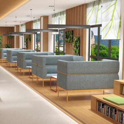 China Extended Lobby Waiting Room Office Reception High Leg Metal Design Memory Foam Bookcase Modern Original Lobby Station Acoustic Sofas for sale