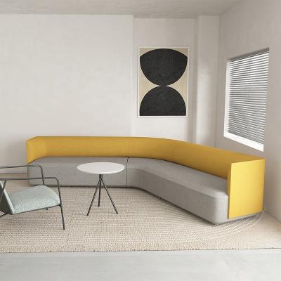 China Custom Modern Nordic Yellow Match Navy Blue Style Area Public Customs Office Modular Color Freeform Waiting Sofa Modular Seating for sale