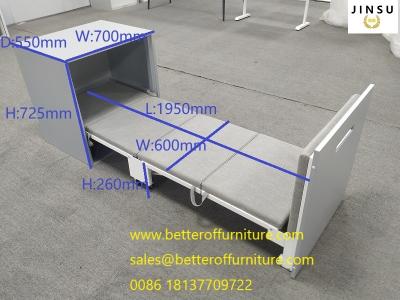 China Partition  Work Station Steel Cabinet With Folding Bed Sliver Color H725xW700XD550mm for sale