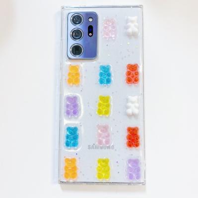 China Korean Cute Kawaii Glitter Candy Color Gummie Bear Apple Phone Cases Protector Cover Making For Samsung for sale