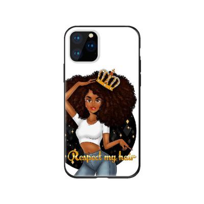 China Shockproof Wholesale Black Tpu Girl African American Mobile Cell Phone Case For Iphone for sale