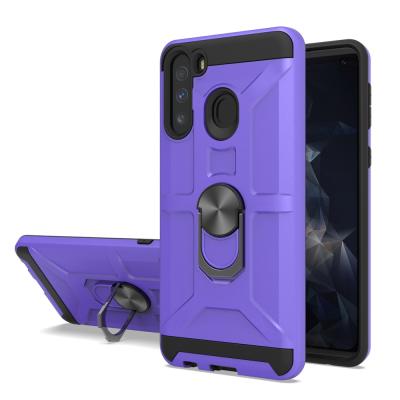 China Anti-drop Kickstand Case For Alcatel 3V 2019 Hybrid PC 5032W TPU Mobile Phone Case Built In Metal Ring Bumper Mobile Back Bracket Cover for sale