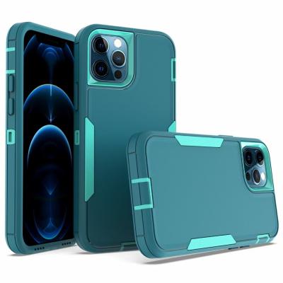 China TPU Plastic For iPhone 13 12 Mini 11 Pro 8 7 6 Max Plus 2 In 1 Shock Absorption Protective Cover Phone Bumper Cases for sale