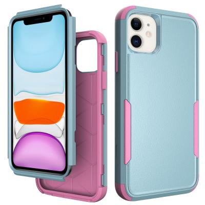 China Anti-drop Case For iPhone 13 XR XS 6 7 8 Se 2020 3 In 1 Full Protection Heavy Duty Hybrid PC TPU Rugged Bumper Mobile Back Cover for sale