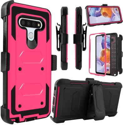 China Anti-drop Robot Cover for LG Stylo 6 7 4G 5G Harmony 4 3 in1 Tri Layer Mobile Case Full Protective Belt Clip Screen Protector Covers for sale