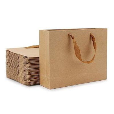 China Recyclable Cheap Fine Quality Recycled Kraft Paper Gift Shopping Bag With Handle for sale