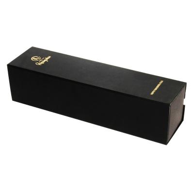 China Biodegradable Black Luxury Custom Design Magnetic Single Cardboard Paper Bottle Wine Box Packaging for sale