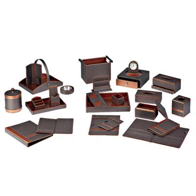 China Recyclable Hotel Bathroom Accessory Set Leather Hotel Guest Room Accessories for sale