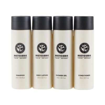 China Hotel Amenities Shampoo Bottle Bath Gel Bottle Eco - Friendly Body Lotion Bottle 30ml for sale