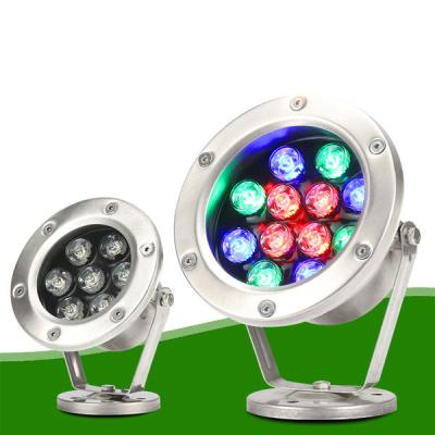 China 100% Factory Supply Waterproof Colorful 304 Underwate RGB Lamp 24 Volt 3W 6W 12W 18W 24W 36W RGB Stainless Pool Lights LED Underwater for sale