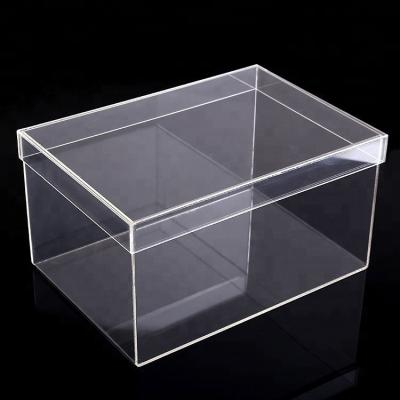 China Recycled Materials Custom Acrylic Square Rose transparent luxury clear acrylic flower box for sale