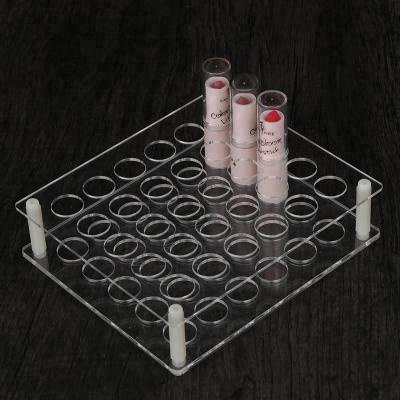 China Acrylic Clear Acrylic Lipstick Holder Display Stand Cosmetic Organizer Makeup Case for sale