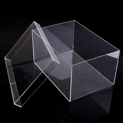 China Acrylic Cuestom logo wholesale cheap rectangle acrylic clear plexiglass shoe box for sale