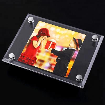 China JINLEI magnetic acrylic frameless picture frames high quality clear bulk crystal glass plastic for sale