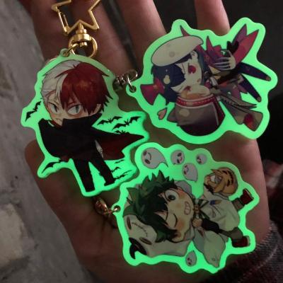 China Promotional gift/decoration gift/souvenior charms key chain Glow-in-dark custom printed acrylic anime key chain for sale