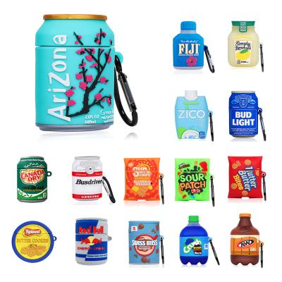 China High Shockproof Material Earphone Cover Device Food Candy Hot Selling Design For Airpod 2 Silicone Case With Key Chain for sale