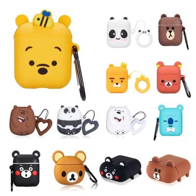 China Hot Cute Ready To Ship 3D PVC Cute Case For Airpod Case 3D Cartoon Anime Earphone Case For Airpods 1 2 Silicone Cover For Air Pods Cases for sale