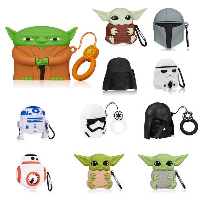 China Cute 3D Silicone Case Gemfits PVC Case For AirPods 1/2, 3D Design Cartoon Anime For Star Master Yoda Wars Knight For Airpod Case GEN 1/2 for sale