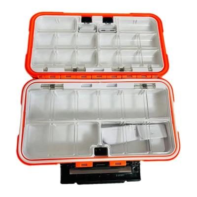 China Soft Sided Double Sided Fishing Tackle Box 12 Compartments Bait Lure Hook Storage Box Fishing Accessories Storage Plastic Case for sale