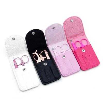 China For Custom Logo Eyelash False Eyelash Highlighters Tweezers Eyelash Applicator Wick Scissors Tool Kit for sale