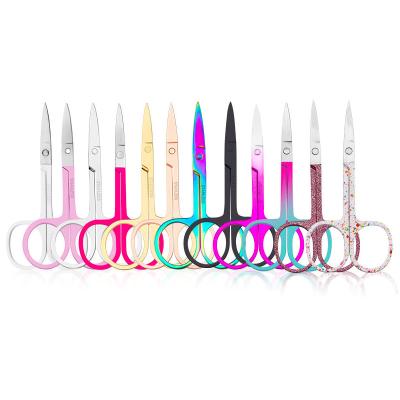 China For Beauty Tools Full Logo Eyelash Scissors Cosmetic Tool Custom Logo Beauty Tools Wick Tools Full Strip Eyelash Scissors for sale