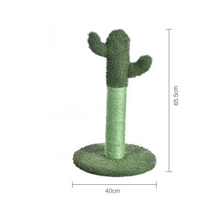 China Custom Made Pet Viable Scratcher Cat Scratching Post Toy Cactus Cat Climbing Frame Cactus Frame Pet for sale