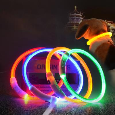 China Viable Rechargeable Pet Collars Usb Eco Friendly Colorful Light Up Night Safety Flashing Water Resistant Led Dog Collar for sale