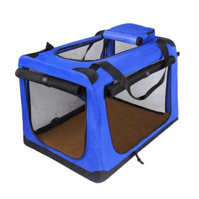 China Custom Made Breathable Portable Dog Crate Pet Carrier Steel Frame Metal Pet Facilities Outdoor Pet Kennel for sale