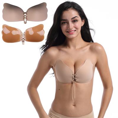 China Angel Goddess Rope Adhesive Bra Antibacterial Lift Up Strapless Sticky Bras Reusable Magic Invisible Bra for sale