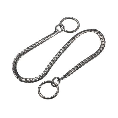 China Viable Flat Brass Flat Dog Chain Brass Dog Show Pet Supply Taiwan Snake Chain Collar for sale