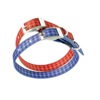 China Sustainable Fashion Pet Printing Polyester Dog Collar With Metal Buckle for sale