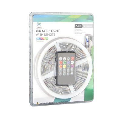 China Warehouse High Quality 5M12V Music sync voice control RGB Waterproof SMD5050 Landscape for party/bar Led Strip Light for sale