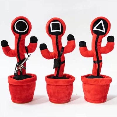 China 1 Hour USB Cactus Filling Dancing Doll Squid Game Korean Movie Merch Figures Plushie Product for sale