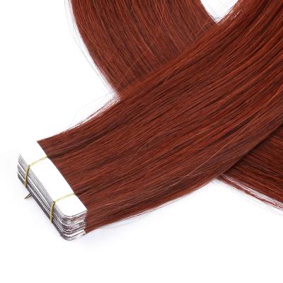 China Belle Beauty Hair Wholesale Price Virgin Silky Straight Cuticle Aligned Human Hair Double Color 99J Tape In Hair Extension for sale