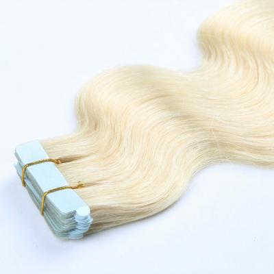 China Belle Beauty Hair 100% Remy Cuticle Human Hair 613 Color Silky Straight Russian Tape In Hair Extensions for sale